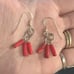 Red Coral Sterling Silver Earrings 6391