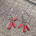 Red Coral Sterling Silver Earrings 6391