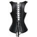 VEGAN LEATHER PLEATHER STEEL BONED LACE UP OVERBUST WAIST CINCHER CORSET BUSTIER