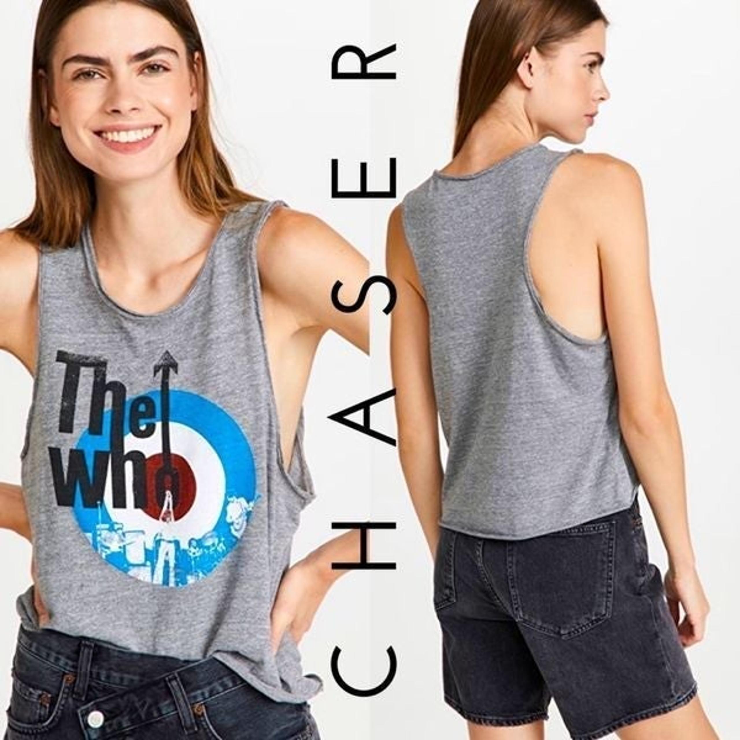 NWT CHASER The Who Graphic Logo Cropped Sleeveless Tee