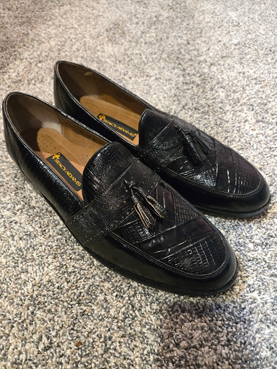 NIB Stacy Adams Carlos Black Leather Tassel Loafers 13