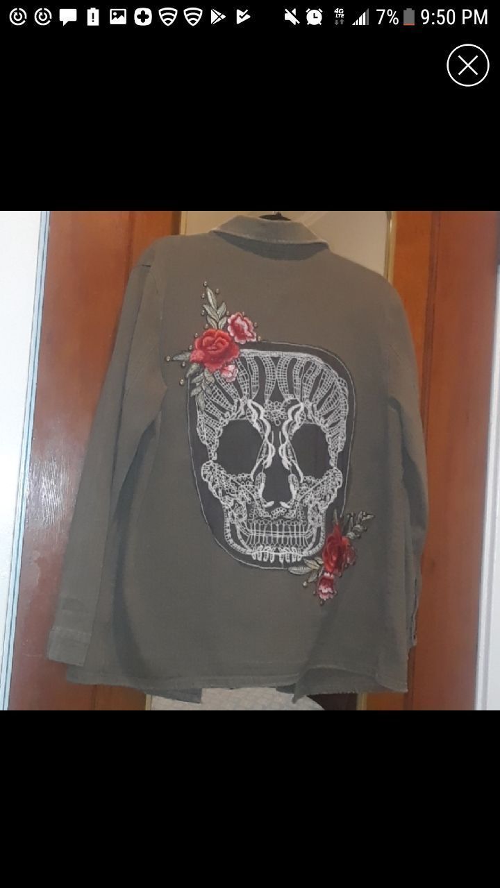 Embellished Skull and Rose Utility