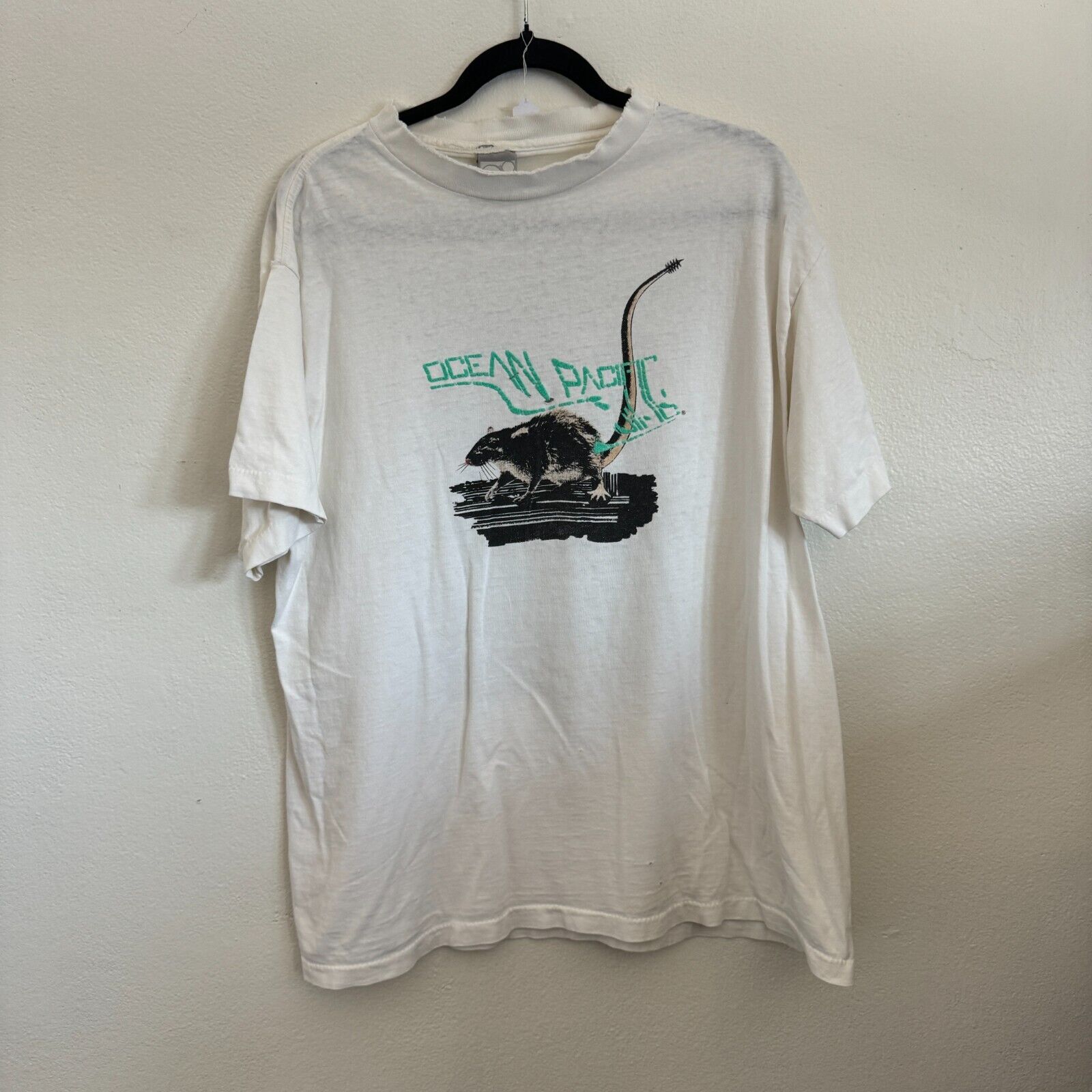 Vintage 80s 90s Ocean Pacific Rat Skate Surf Retro USA Men's XL T-Shirt RARE