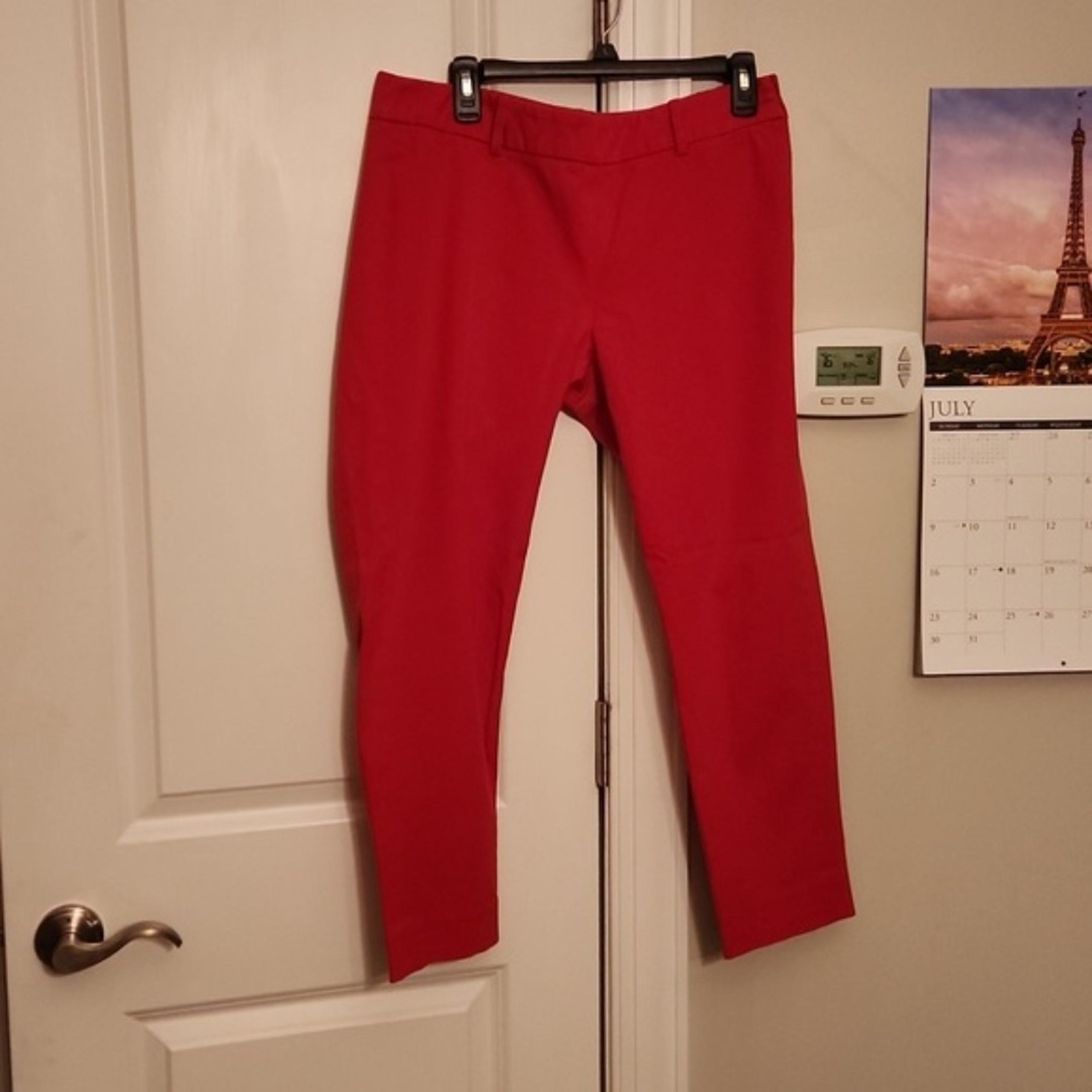Cynthia Rowley Red Dress Ankle Pants w/ Side Waist Zipper Size 10