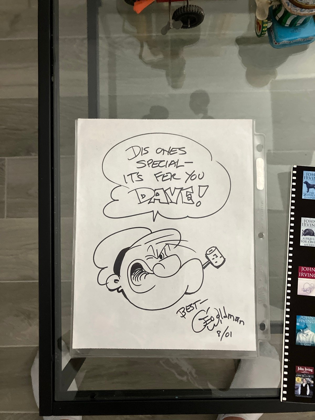 Autographed Popeye the Sailor Man original drawing