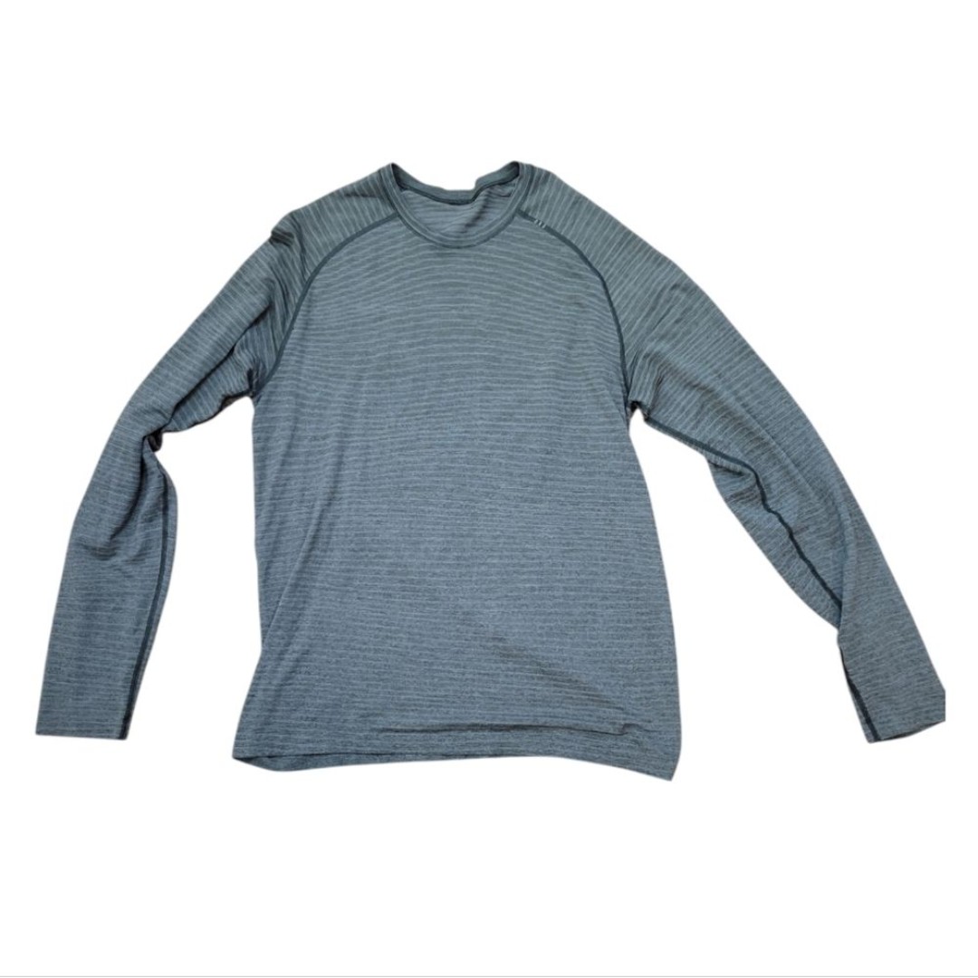 Lululemon Metal Vent Tech Long Sleeve T-Shirt Green Stripe Size Large