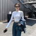 Korean style slim fit all-match inner wear long sleeve top for women