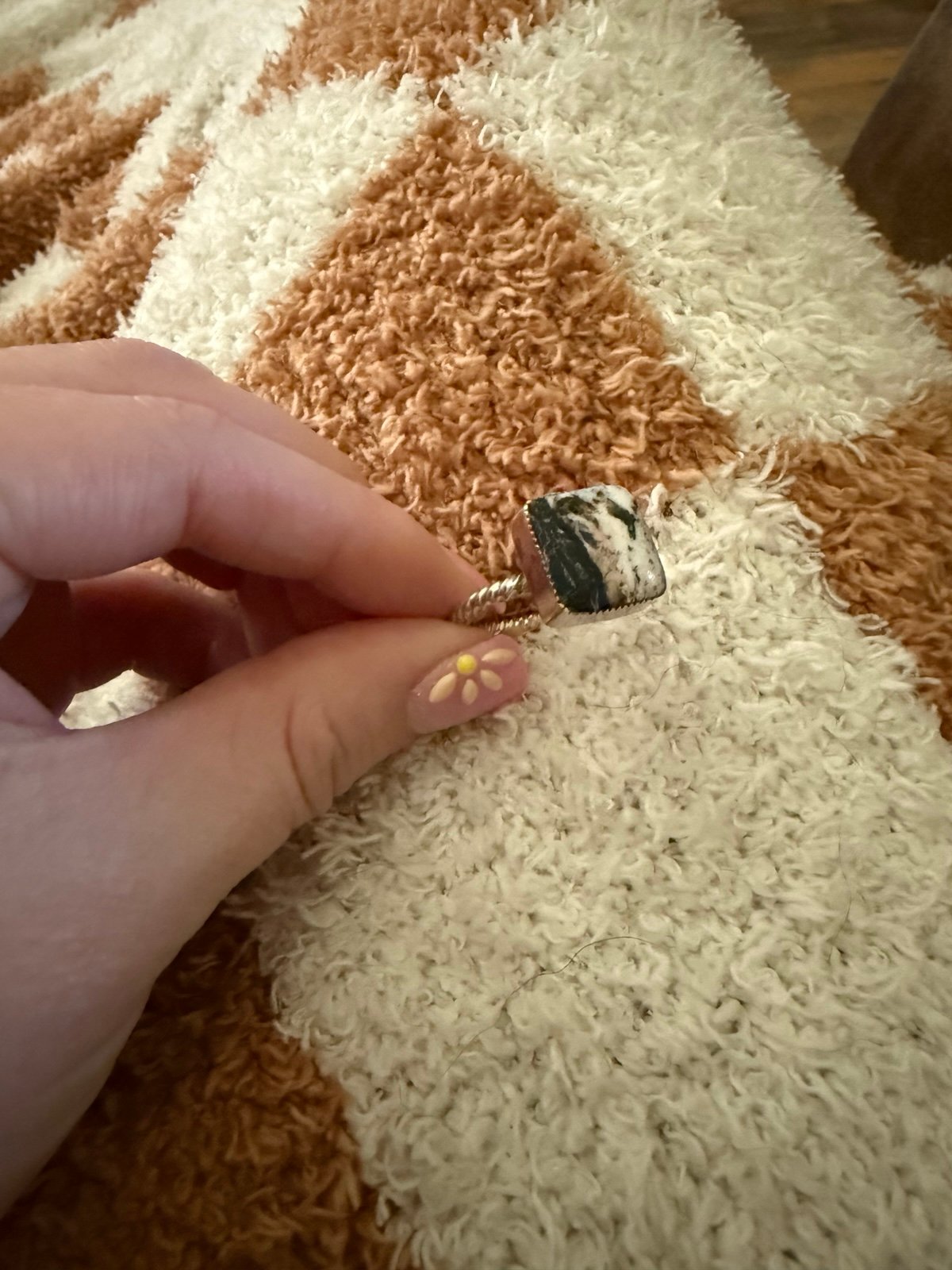 Authentic white buffalo ring