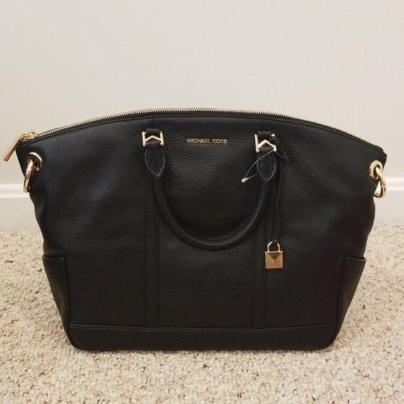 NWT! Michael Kors Black Leather Satchel
