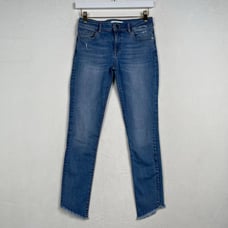 DL1961 Women's 25 Margaux Instasculpt Ankle Skinny Raw Hem Mid Rise w/ Stretch