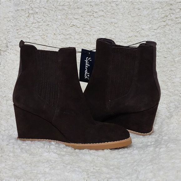 Splendid chocolate brown suede Winni Wedge Boot size 9 new!!