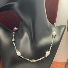 Judith Ripka Sterling and Pearl Necklace