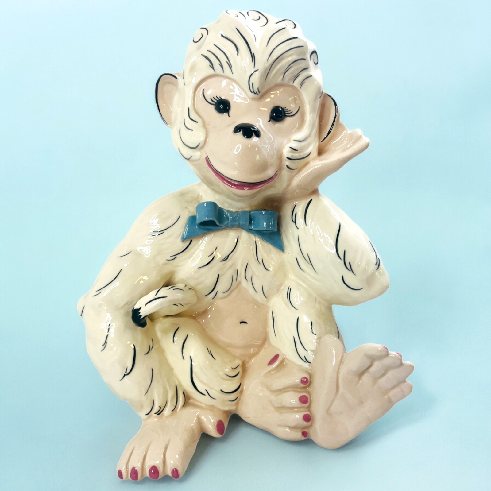 Kay Finch Pottery Happy Monkey #4903 Chimp California Ceramics Vintage 10 READ