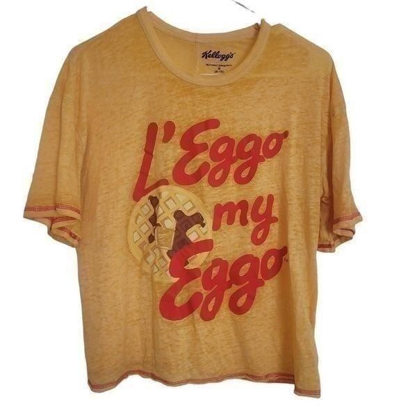 Kellogg's L'Eggo My Eggo Women's Yellow Cotton Graphic Crew Neck Short Sleeve