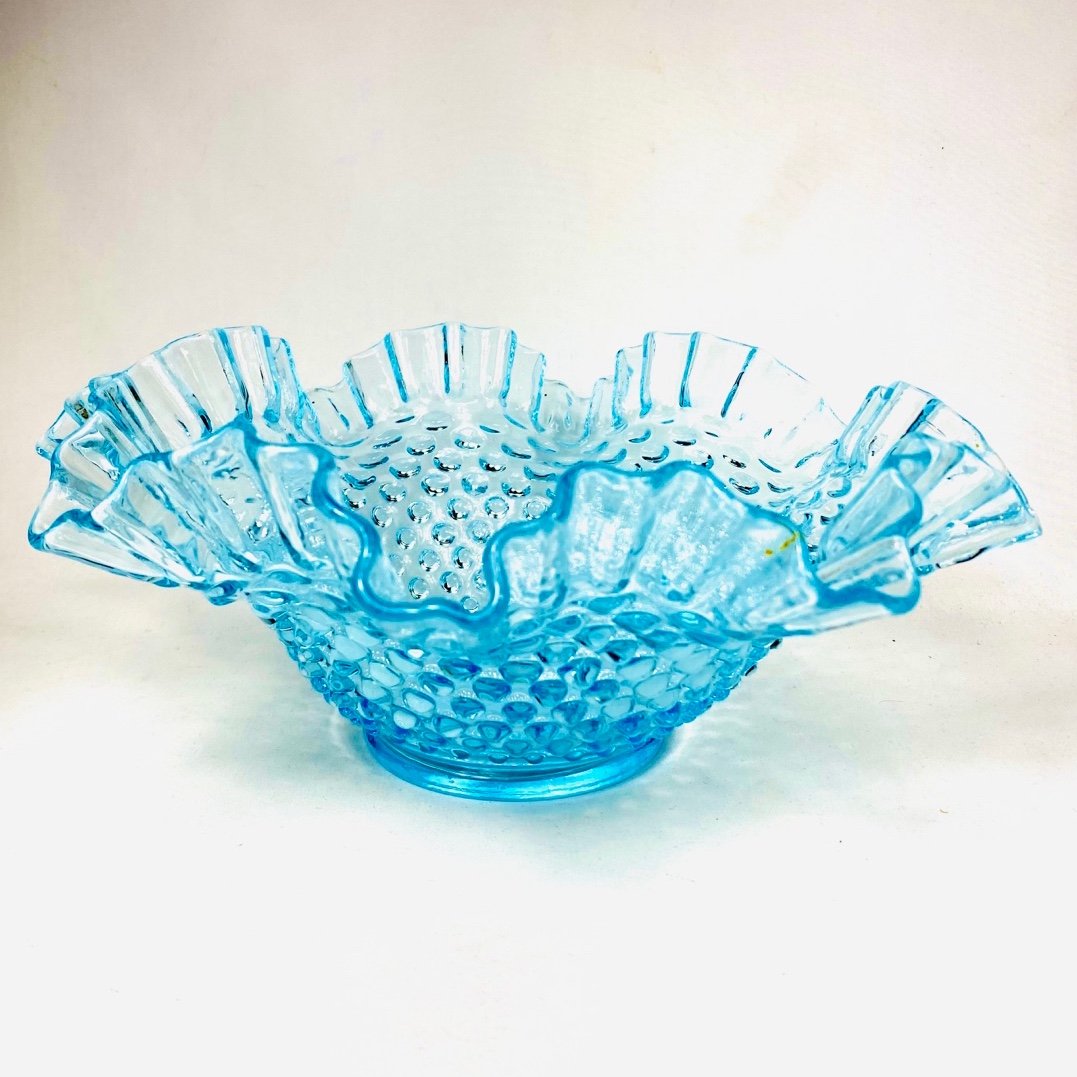 Fenton Blue Hobnail Bowl Non-Opalescent Scarce 1941-44