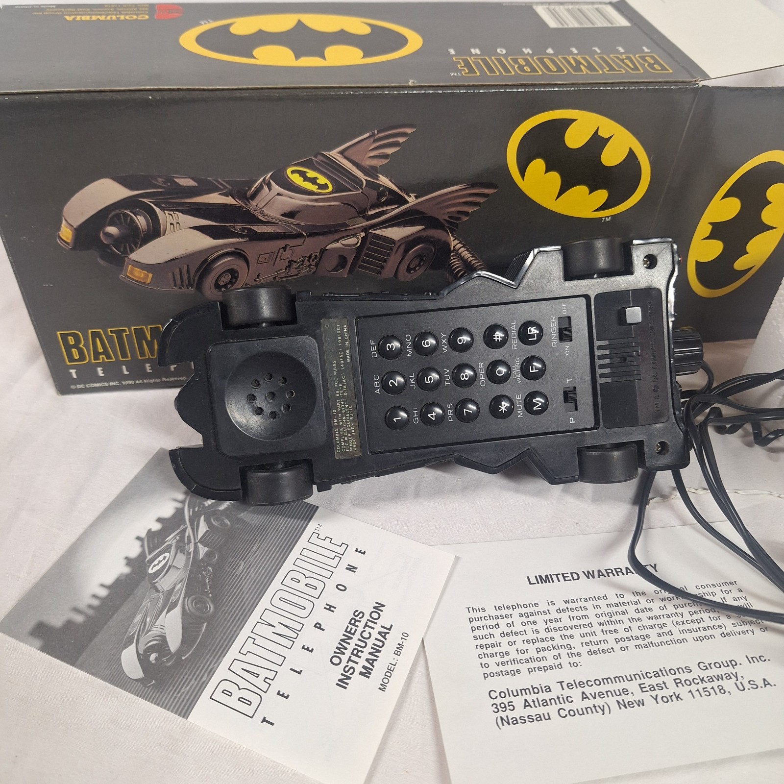 1990 Batmobile Telephone Batman DC Comics Columbia Telecommunication Group Inc.