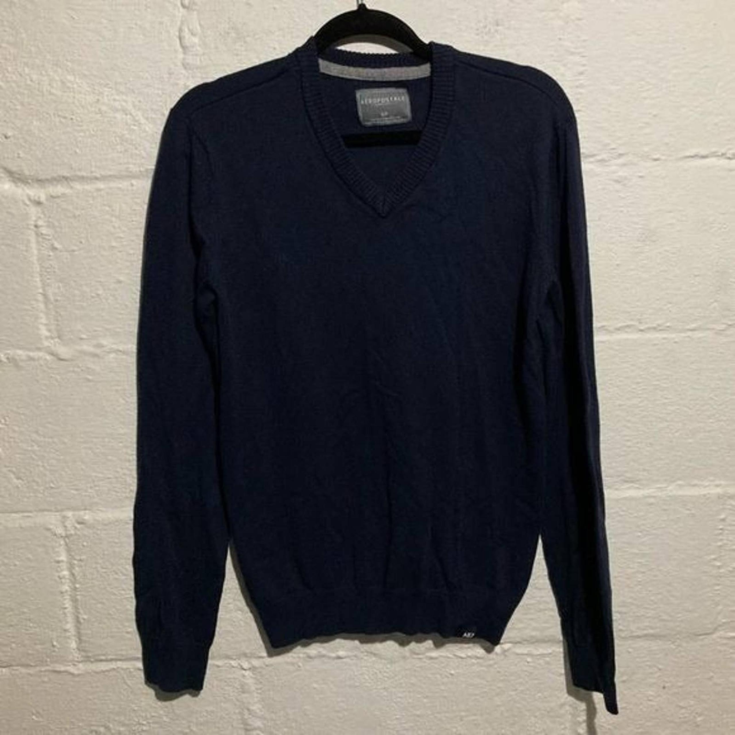 Aeropostale Men’s Navy V-Neck Pullover Sweater - Size S