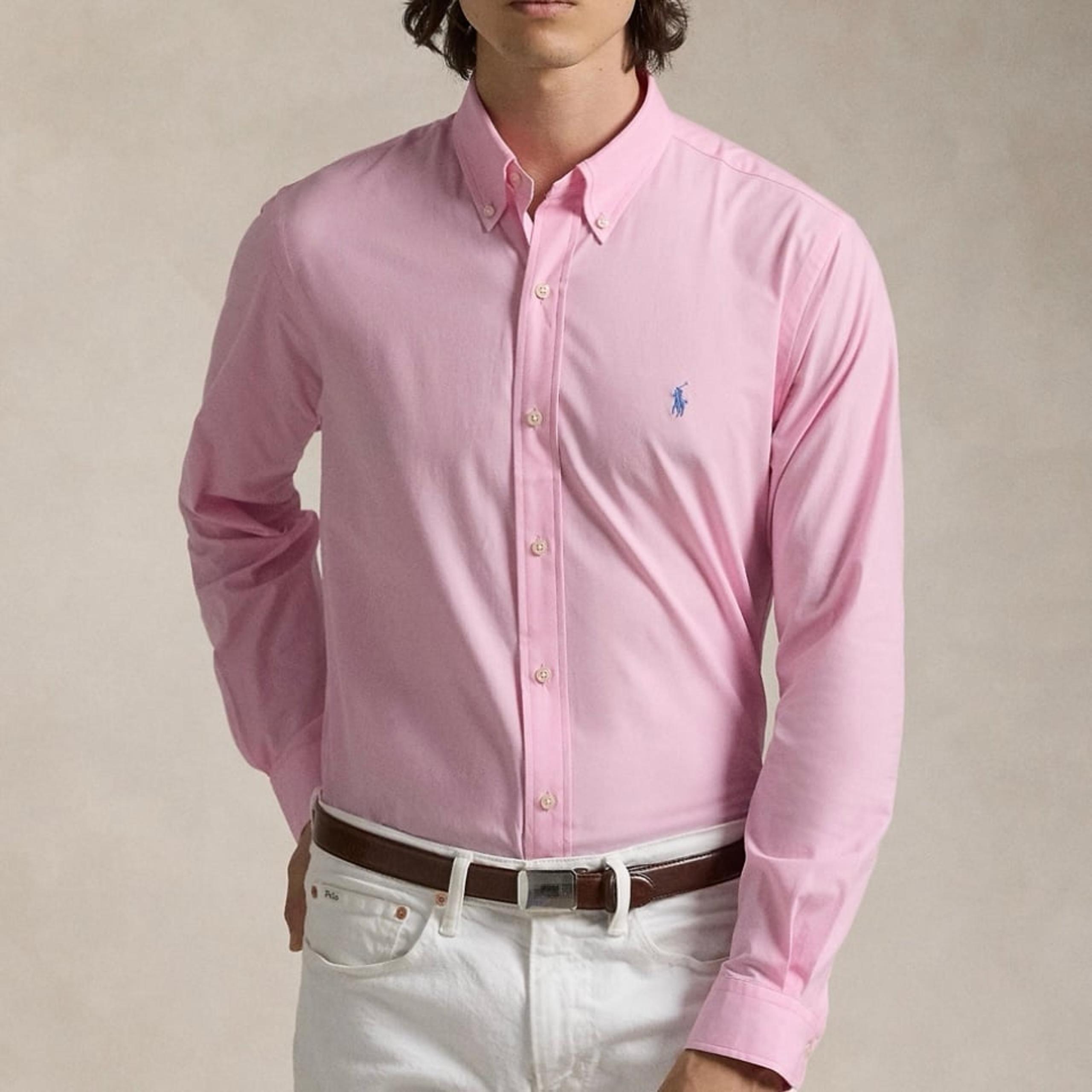 Ralph Lauren Classic Fit Oxford Button Down Dress Shirt Size XL Pink Old Money
