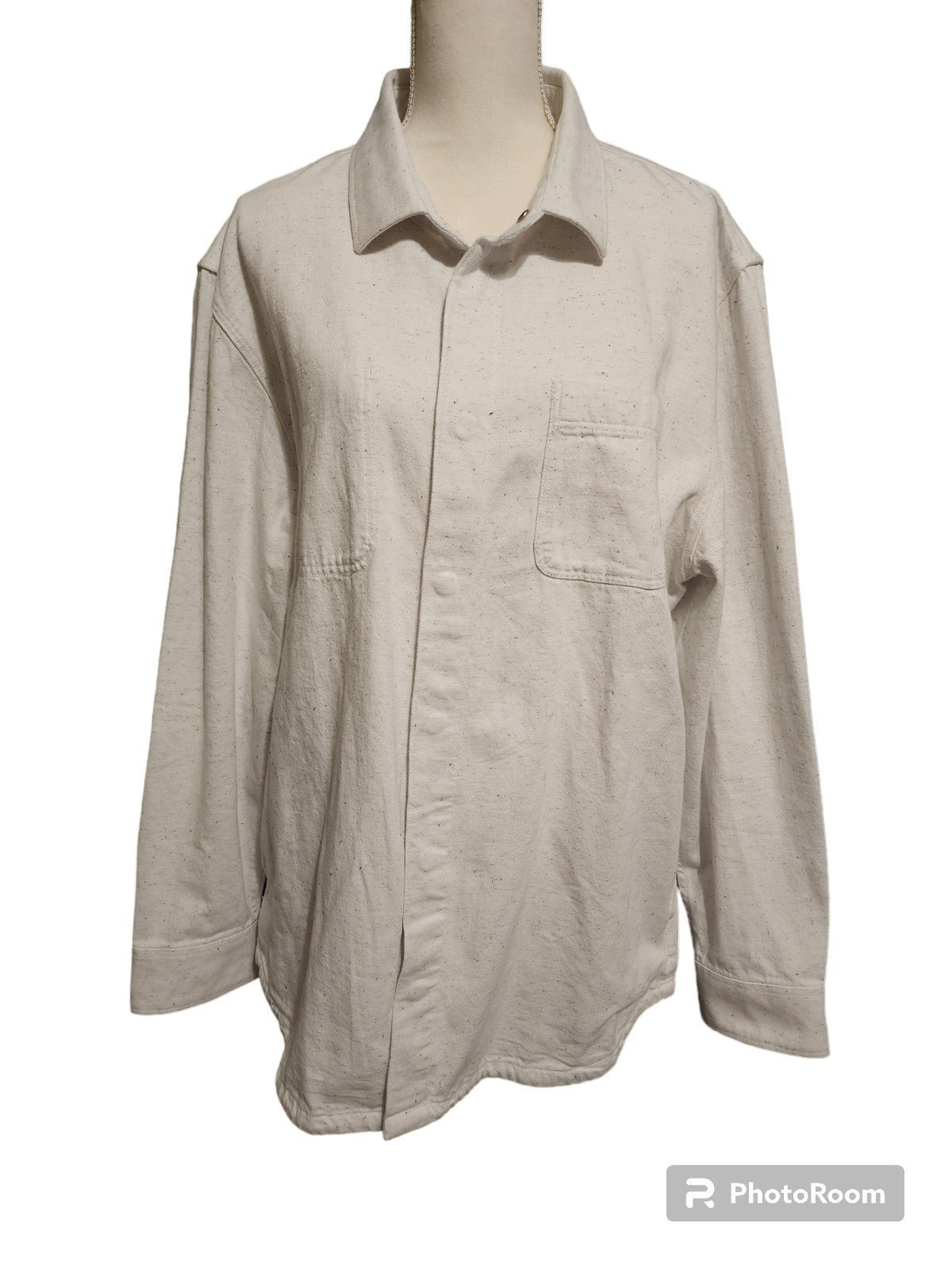 Vans off the wall snap button white/black speckled shirt