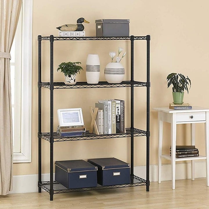 4 Tier Shelving Unit NSF Wire Shelf Metal Large Storage Shelves