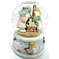 Vintage 1995 The SanFrancisco Music Box Company Nativity Scene Song Snow Globe