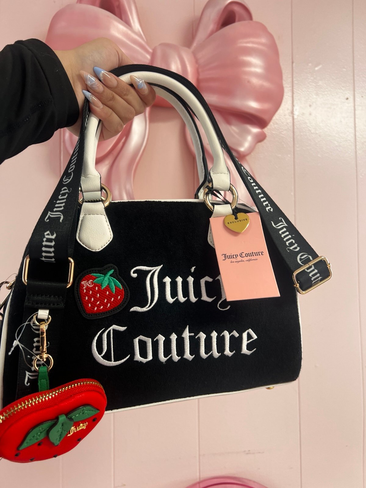 Juicy Couture black strawberry satchel