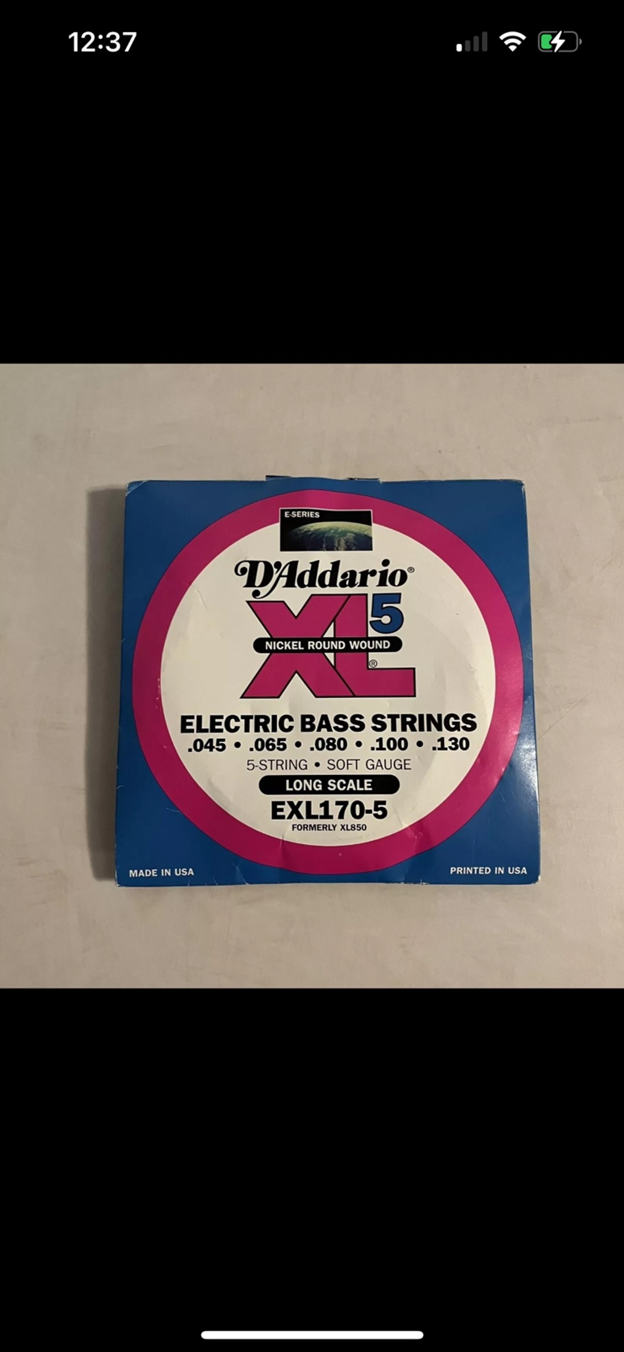 D'Addario EXL170-5 Regular Light Gauge Nickel Wound Electric Bass Strings 45-130