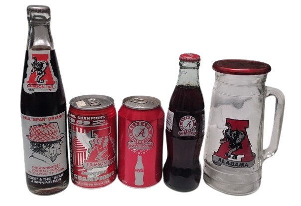 Ultimate ALBAMA CRIMSON TIDE Collection: 1982 Full Coke Bottle - 1992 Champs Can