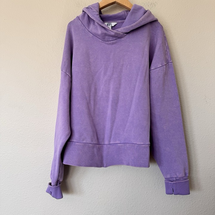 JoyLab Women Hoodie Sweatshirt And Shorts Set Pullover Purple Medium Large