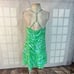 Lilly Pulitzer maisy green print silk mini slip sundress size small