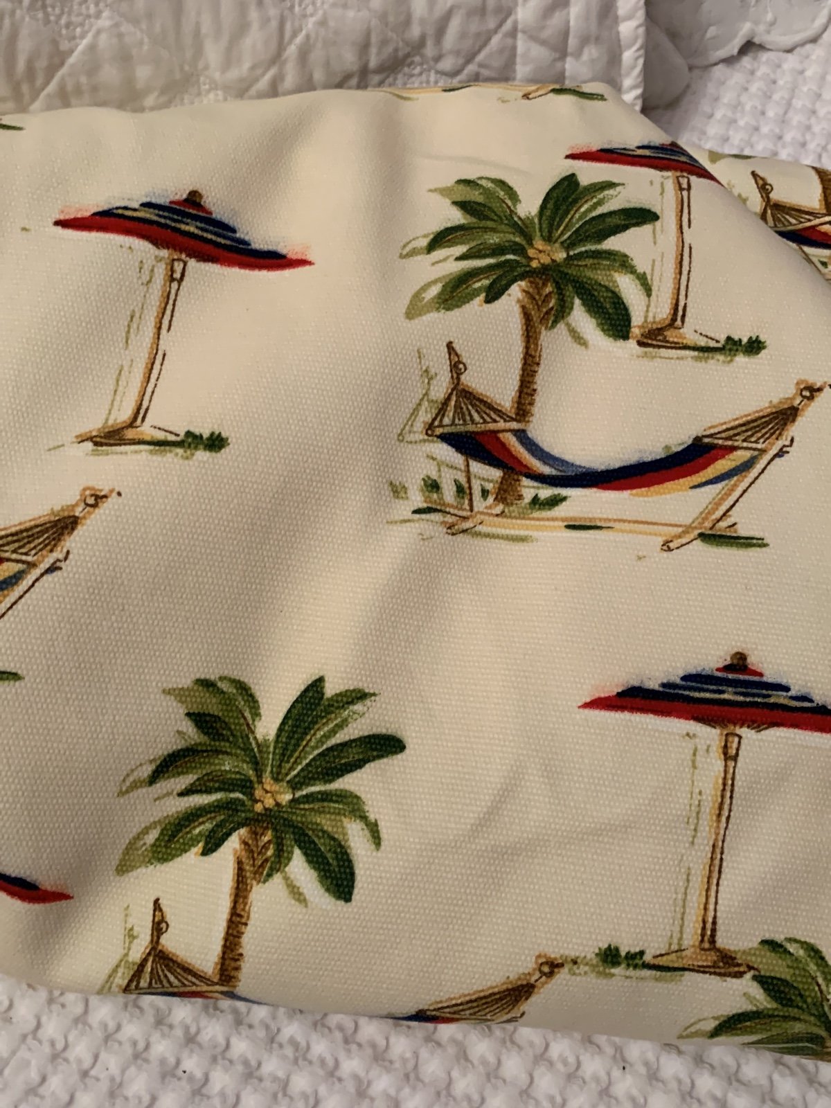 John Wolf Umbrella Hammocks Tropical Palms Beach Upholstery Fabric