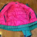 CB Sports Jacket Full Zip Ski Teal Green Hot Pink Coat w Liner warm MEDIUM M vtg