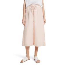 VINCE • Pink Drawstring Side-slit Cropped Culotte Pants Sz Small