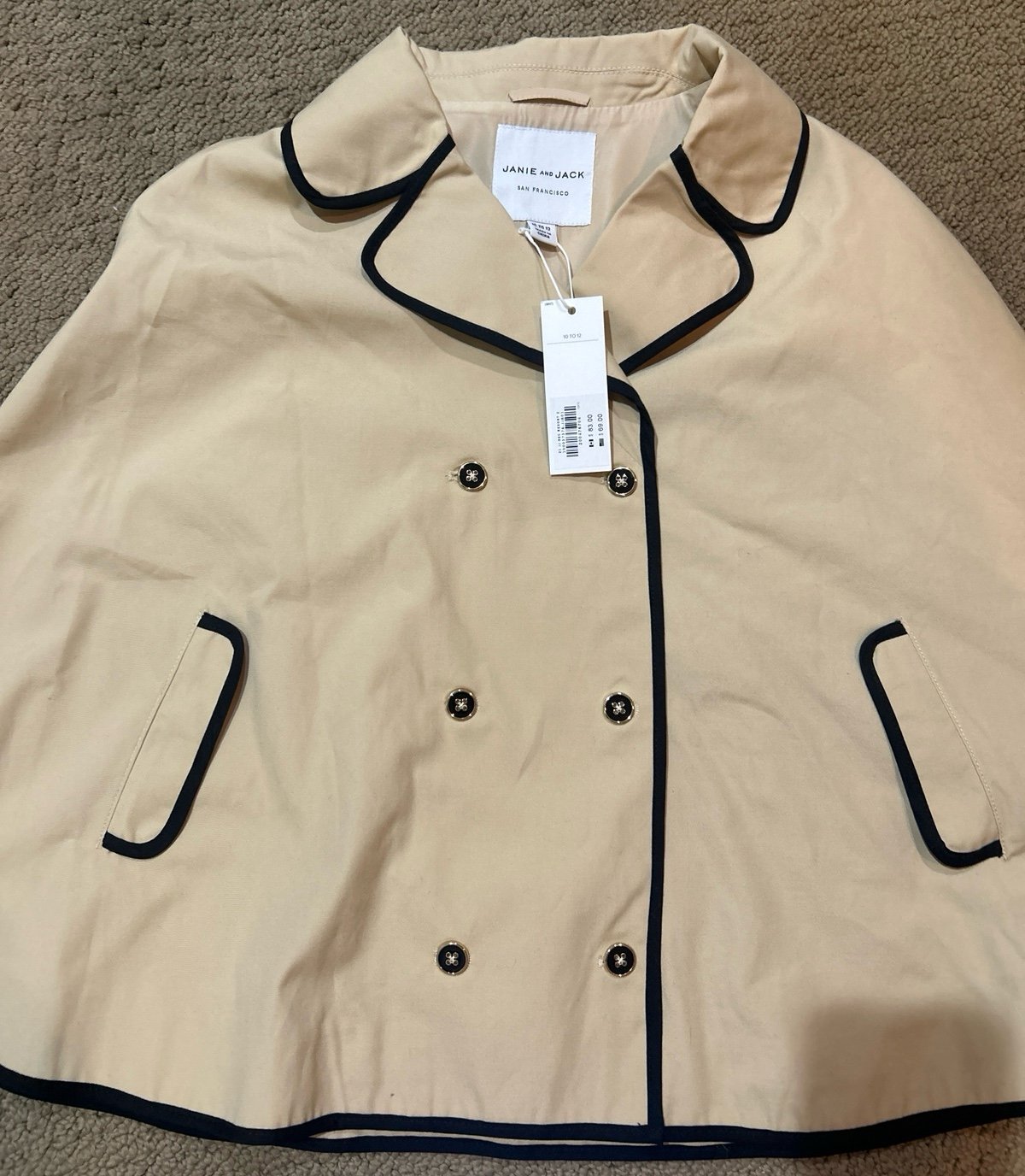 Janie and Jack San Francisco Collection Girls Coat new with tags size 10 to 12