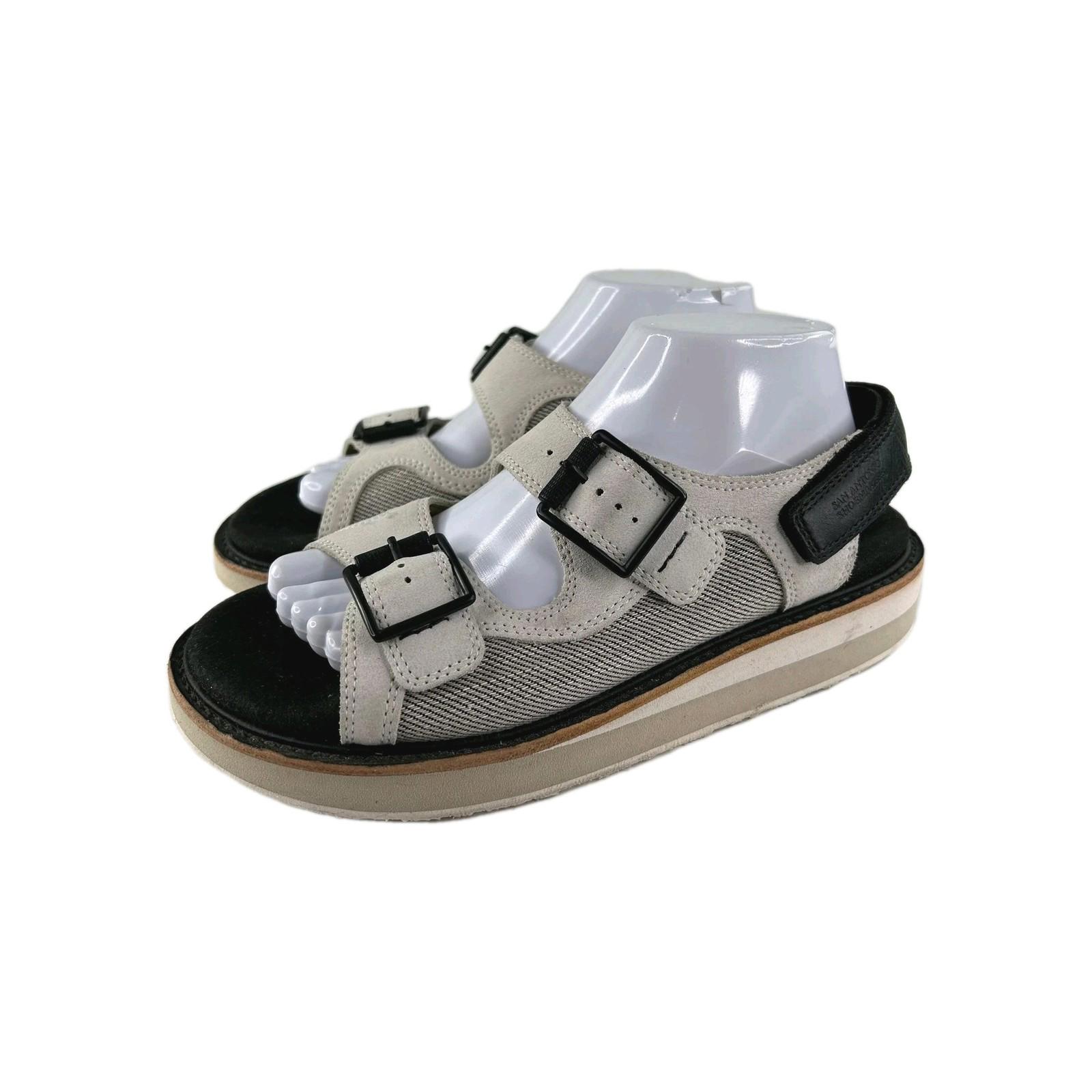 SAS Women's Conga Heel Strap Sandal US 9.5 M White Black Adjustable Strap Shoes