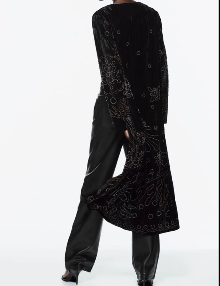 Zara Limited Edition Velvet Longline kimono - Size M