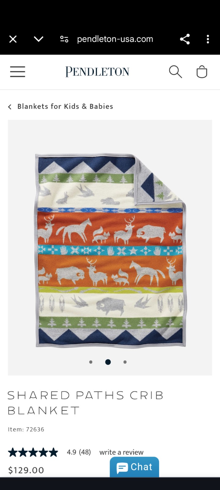 Pendleton Crib Blanket Shared Paths
