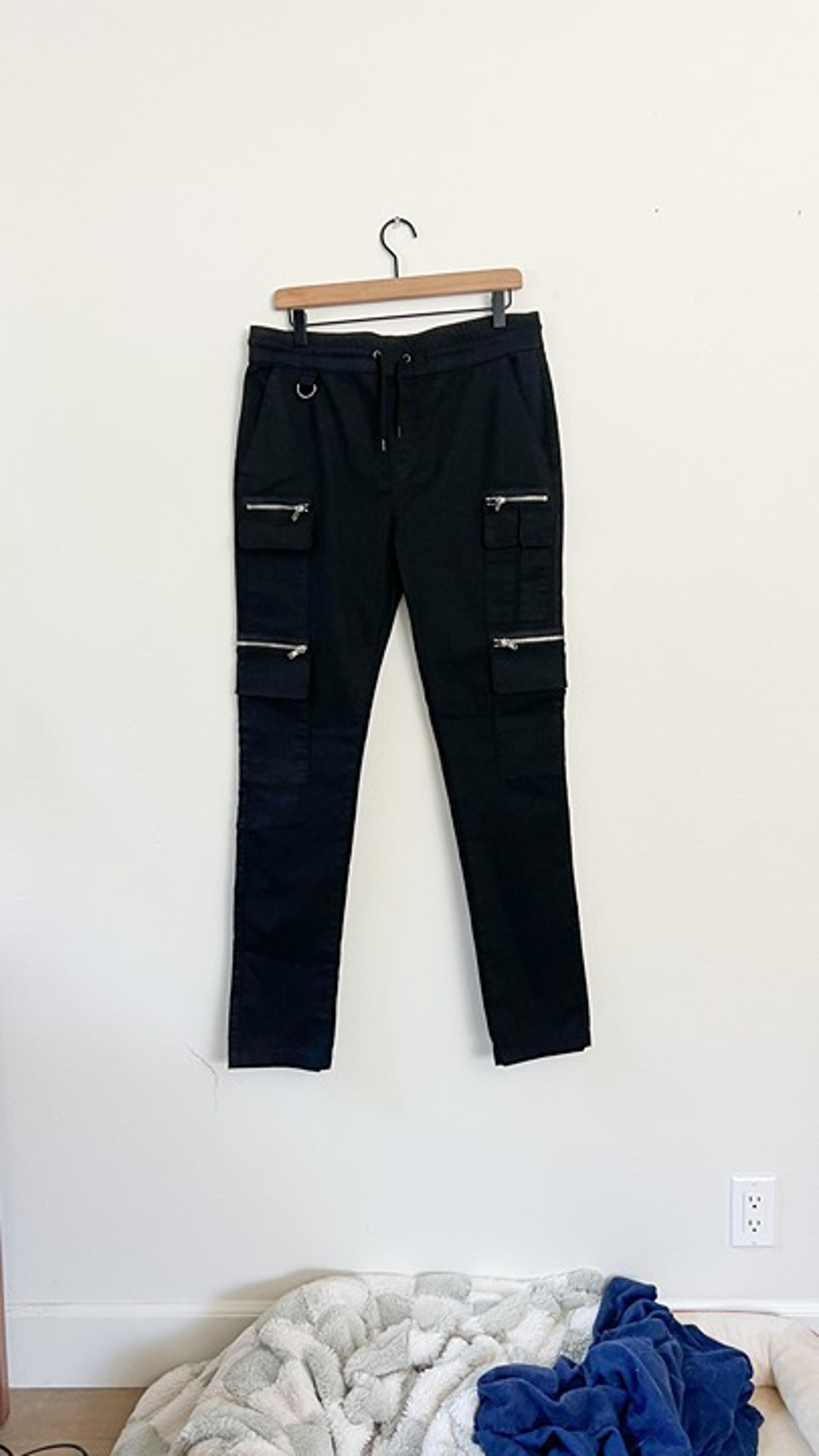 Hot Topic // Black Zipper Jogger Pants Large NWT