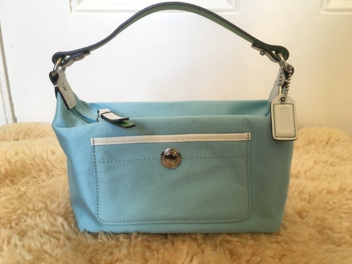 New Coach Purse - Baby Blue Canvas Mini