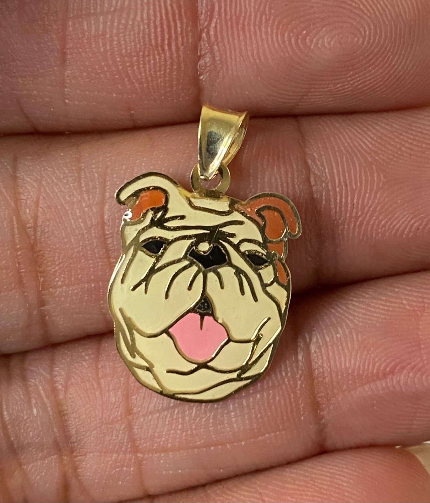 10K Gold Bulldog Pendant