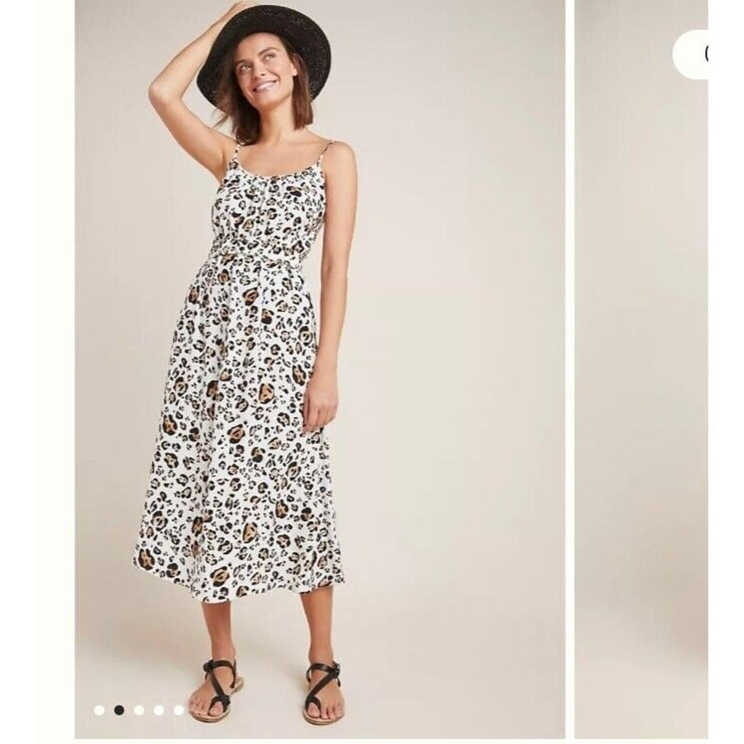 Corey Lynn Calter Arabella Midi Sundress Leopard Print Sleeveless Womens Size XS