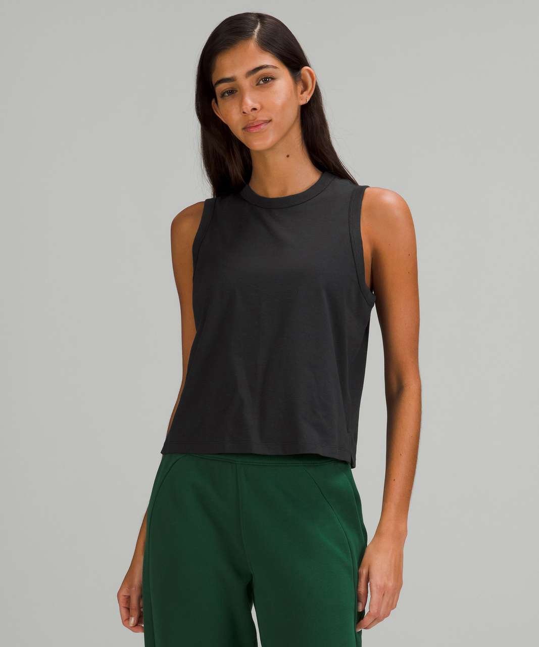 Lululemon Classic Fit Cotton Blend Tank Top Black Size 14