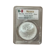 2021 Mo Mexico 1 oz Silver Libertad Onza PCGS MS 69 | First Strike UNC