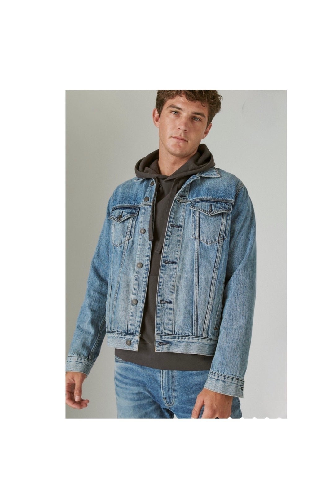 NWOT Lucky Brand Men’s Blue Casual Denim Trucker Jacket, L