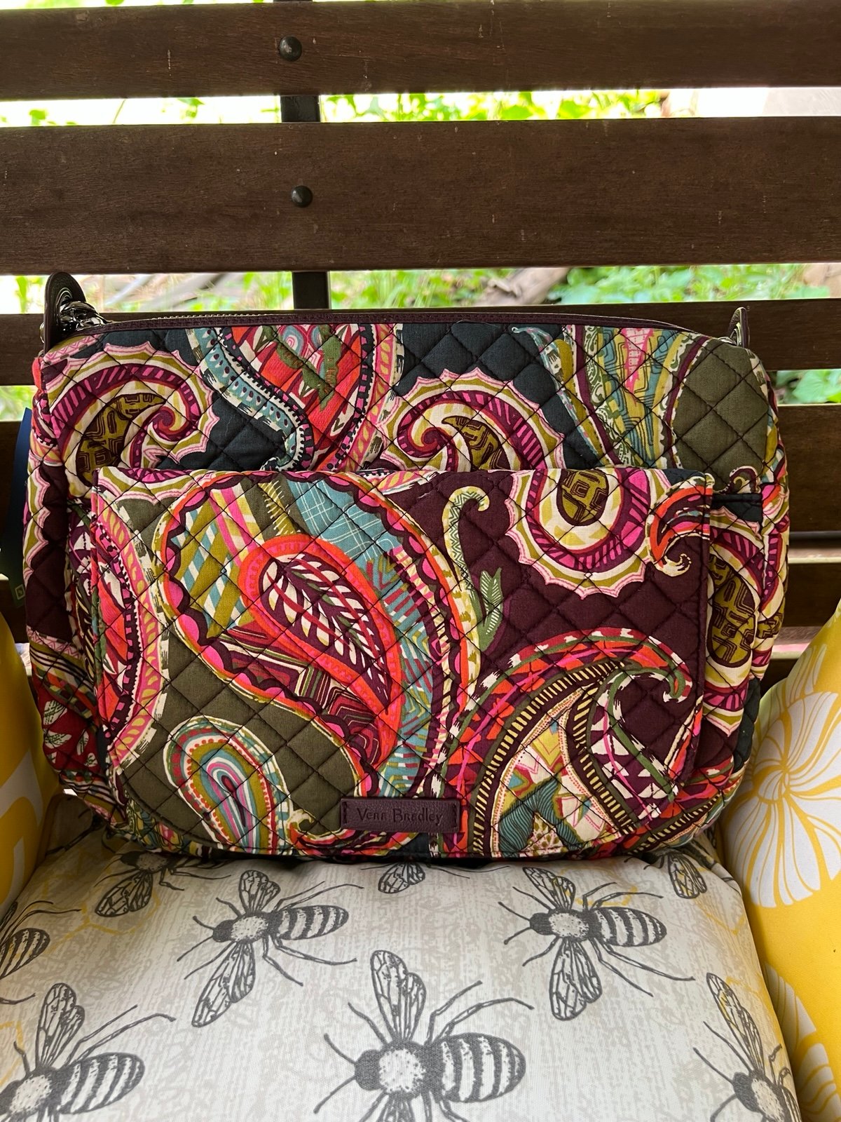 Vera Bradley Carson Shoulder crossbody Bag New Paisley brown multi colored New