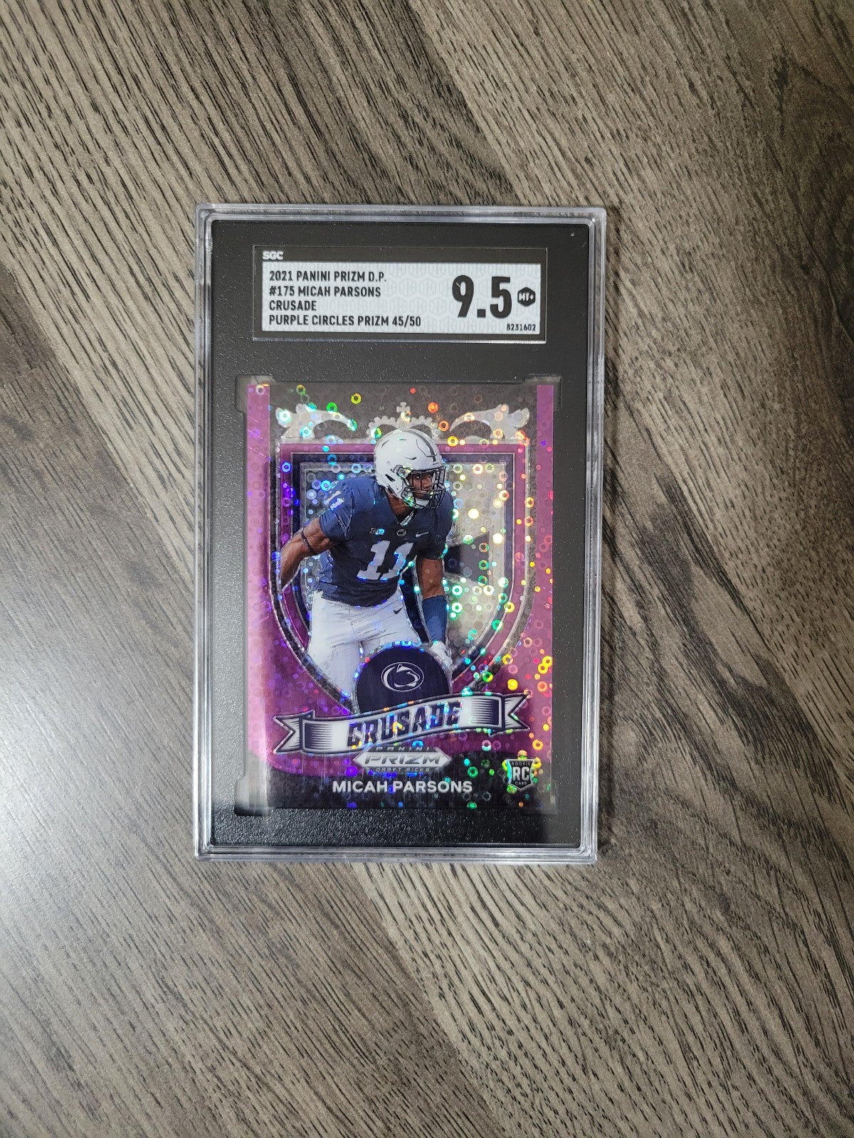 Micah Parsons 2021 Panini Prizm Draft Picks Rookie Crusade Purple Circles /50