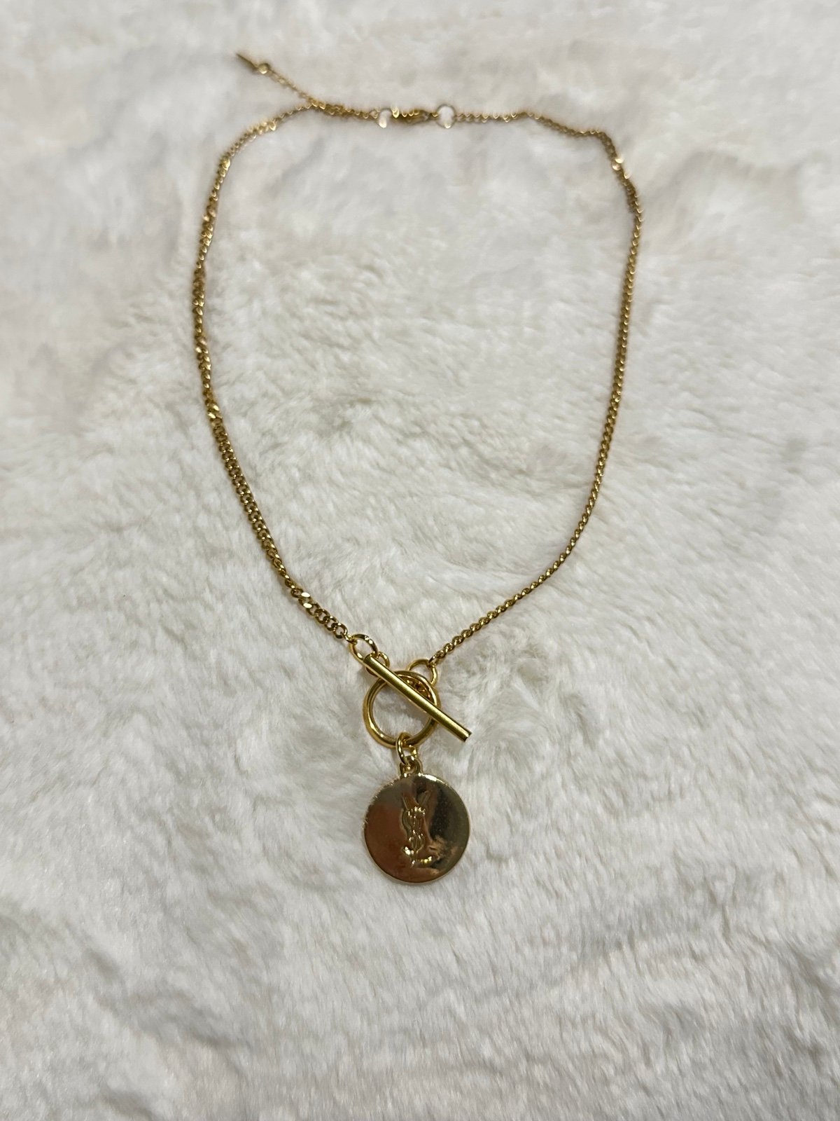YSL Repurposed Gold Toggle Necklace