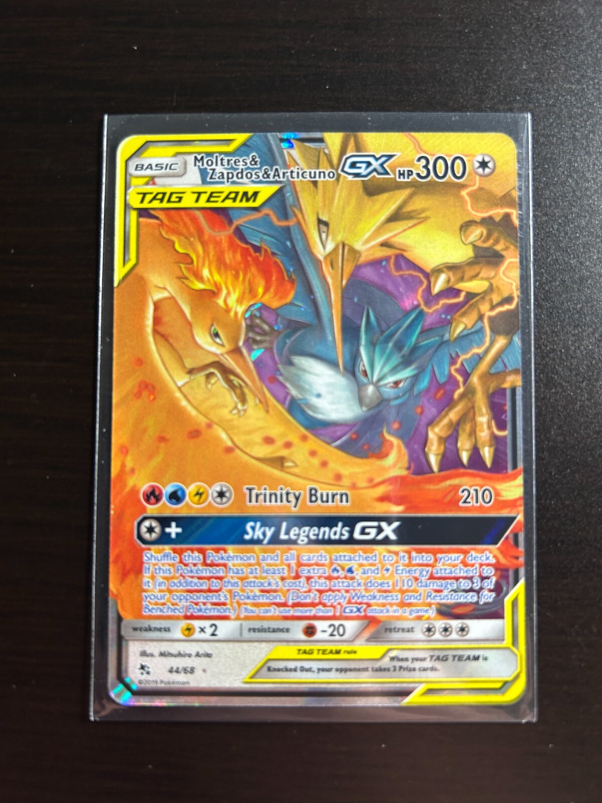 Pokemon Moltres & Zapdos & Articuno GX 44/68 Hidden Fates Holo NM Fast Ship