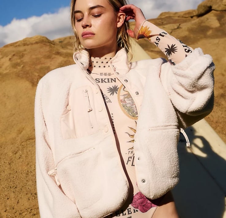 Free people hit the slopes fleece jacket NEW
