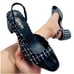 LILIANA / Kaya-3/ Black & White / Tweed / Block / Heel Slingback / Shoes